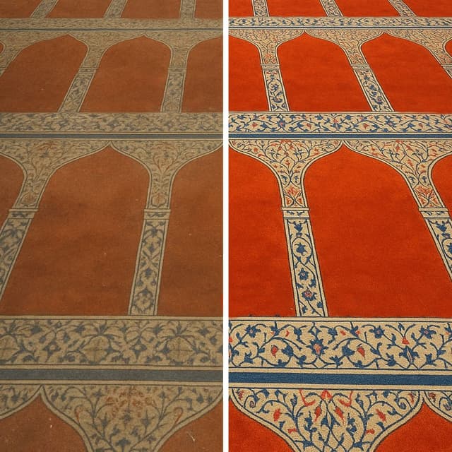 Camii Halı Yıkaması Öncesi Sonrası